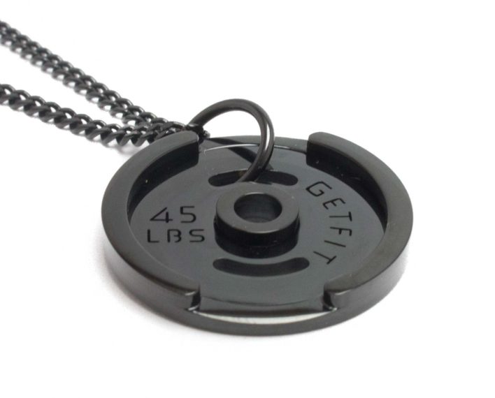 black weight plate necklace