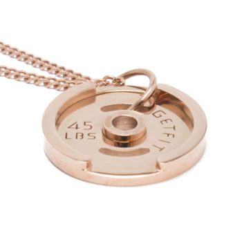 rose gold weight plate necklace