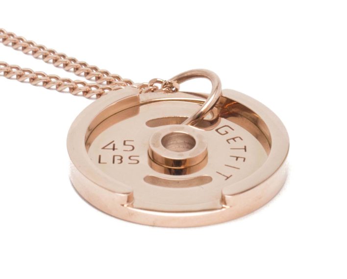 rose gold weight plate necklace