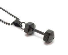 black dumbbell necklace