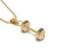 gold dumbbell necklace