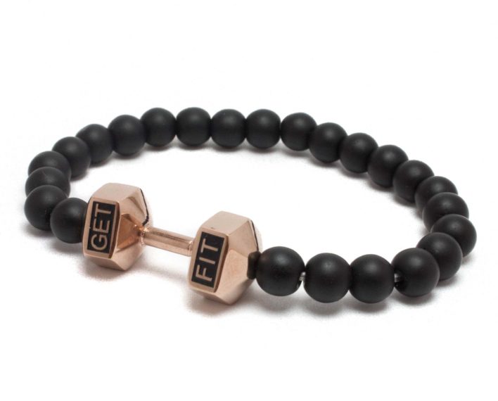 rose gold dumbbell bracelet