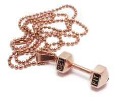 rose gold dumbbell necklace