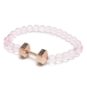 rose gold dumbbell bracelet with pink beads