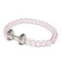 silver dumbbell bracelet with pink beads